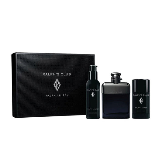 RALPH LAUREN RALPH'S CLUB 3 PCS SET FOR MEN: 3.4 EAU DE PARFUM SPRAY + 2.6 DEODORANT STICK + 2.5 AFTER SHAVE BALM Men Fragrant Nest