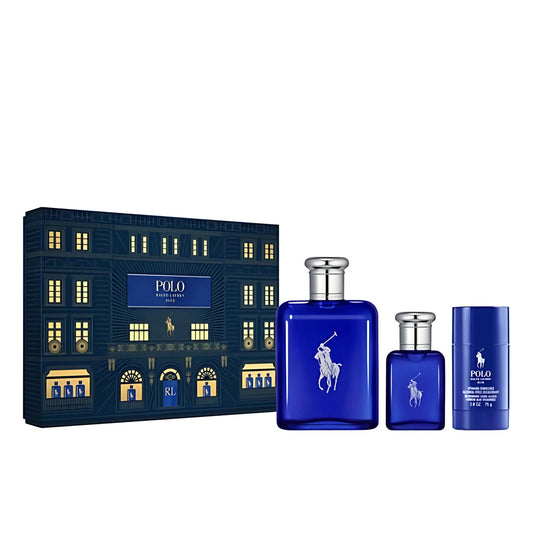 POLO BLUE 3 PCS SET FOR MEN: 4.2 EAU DE TOILETTE SPRAY + 1.36 EAU DE TOILETTE SPRAY + 2.6 DEODORANT Men Fragrant Nest