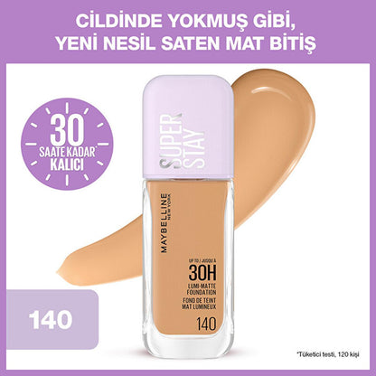 Fond de teint Super Stay Lumi Matte de Maybelline New York - Longue tenue, fini mat, formule légère pour toutes les carnations