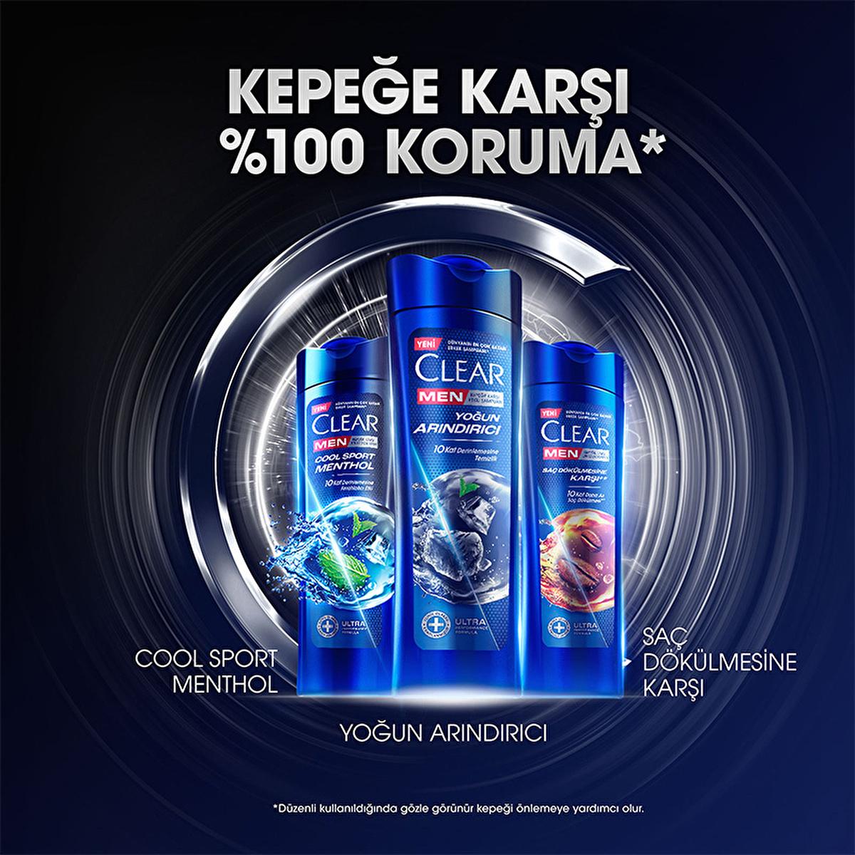 Shampooing antipelliculaire Clear Men au charbon - Formule nettoyage profond pour hommes | 350 ml