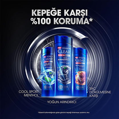 Shampooing antipelliculaire Clear Men au charbon - Formule nettoyage profond pour hommes | 350 ml