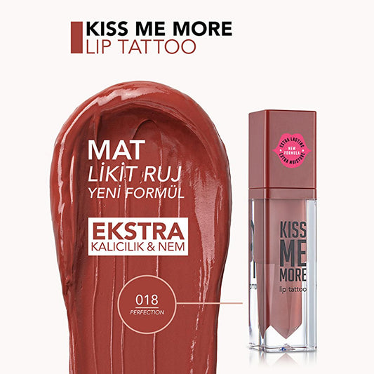 Rouge à lèvres liquide mat Flormar - Couleur longue tenue et hydratante, sans transfert, 018 Perfection