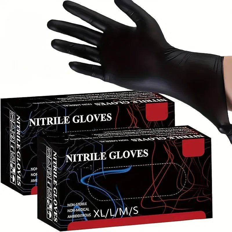 Color: black, Size: S - 20/50/100PCS Disposable Black Nitrile Gloves for Household Use Latex Free Powder Free Cleaning Gloves Tattoo  Hairdressing Tools