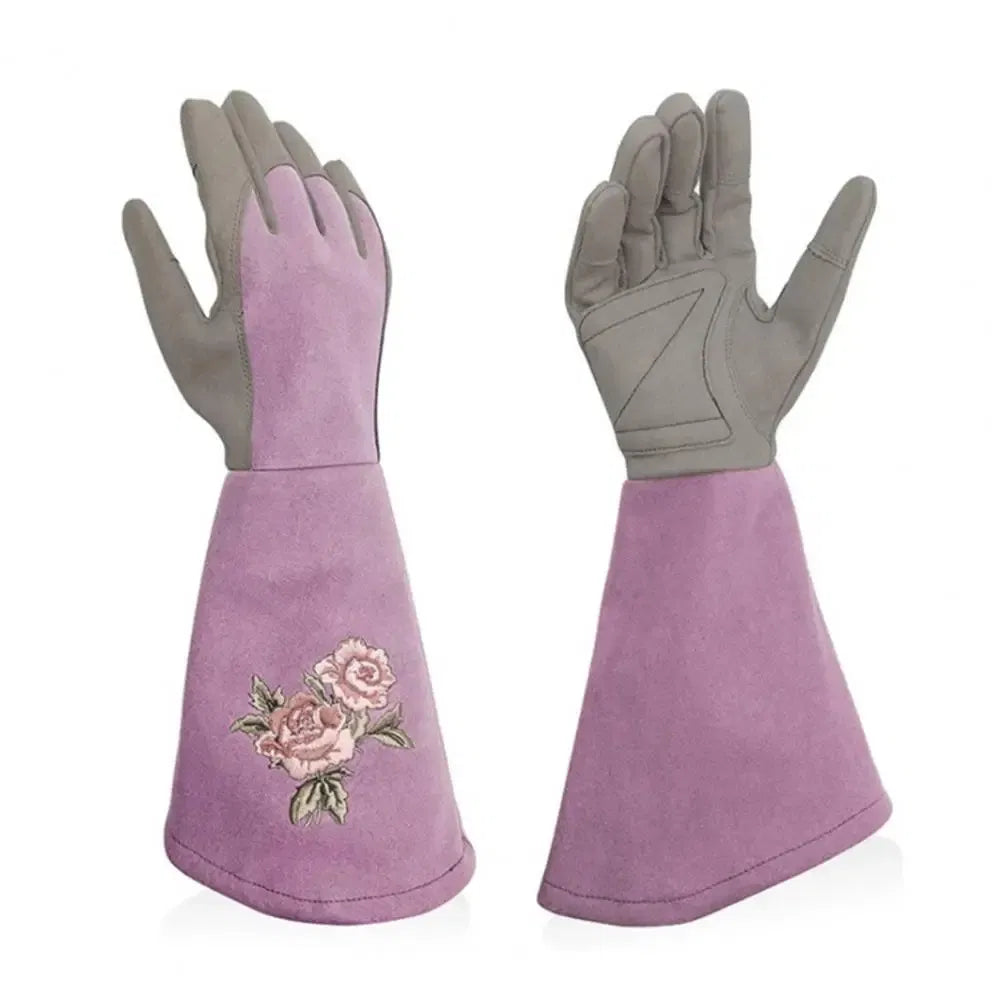 Color: WHITE, Size: M - Pruning Garden Gloves Anti-scratch Faux Leather Protective Gloves Reusable Fruit Picking Shrub Pruning Trimming Hand Protector