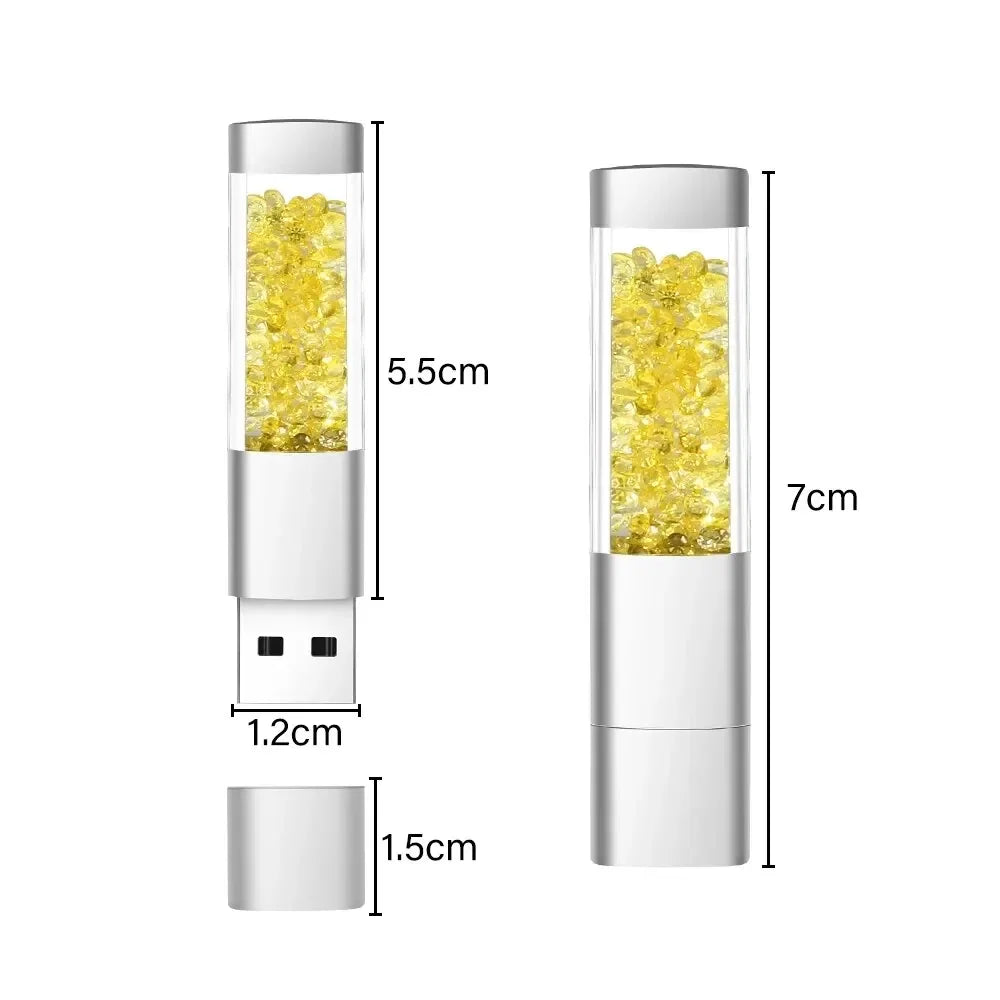 Capacity: 64GB, Color: Pink - JASTER Crystal Meatal USB Flash Drive 64GB Creative Gifts Pen Drive 32GB Real Capacity Memory Stick 16GB Red Pink Blue Pendrive