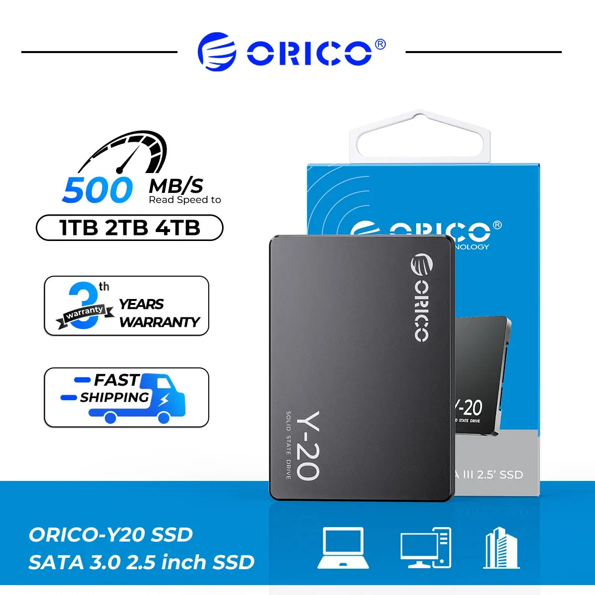 SSD Capacity: 275GB, Ships From: CHINA - ORICO Y20 2.5'' SATA SSD 128GB 256B 512GB 2.5 Inch SATA3.0 Internal Solid State Hard Drive Design for DIY User