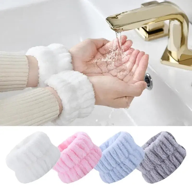 Color: Blue, Ships From: CZECH REPUBLIC - 2pc Wrist Washing Belt Soft Microfiber Towel Wristbands For Washing Face Water Absorption Washing Prevent Wetness Wrist Washband