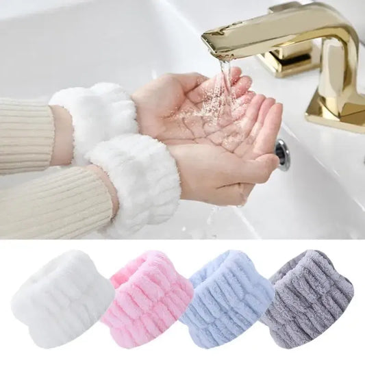 Color: GRAY, Ships From: belgium - 2pc Wrist Washing Belt Soft Microfiber Towel Wristbands For Washing Face Water Absorption Washing Prevent Wetness Wrist Washband