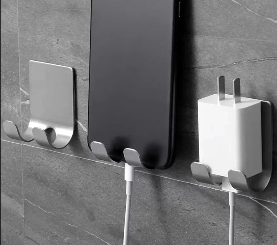 Color: DARK GRAY - Punch-free Razor Holder, Storage Hook, Space Aluminum Multi-purpose Bathroom Accessories