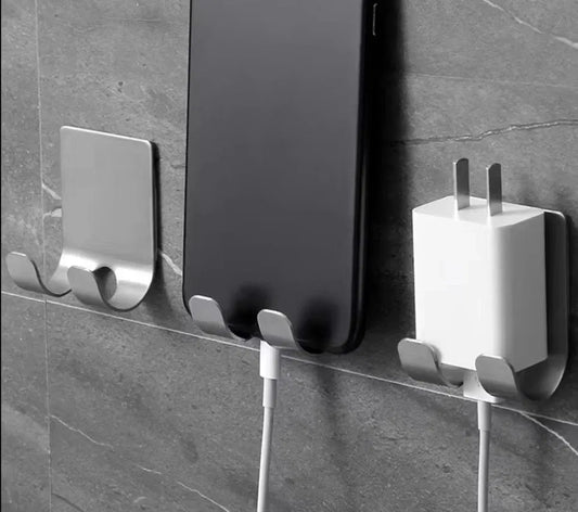 Color: DARK GRAY - Punch-free Razor Holder, Storage Hook, Space Aluminum Multi-purpose Bathroom Accessories