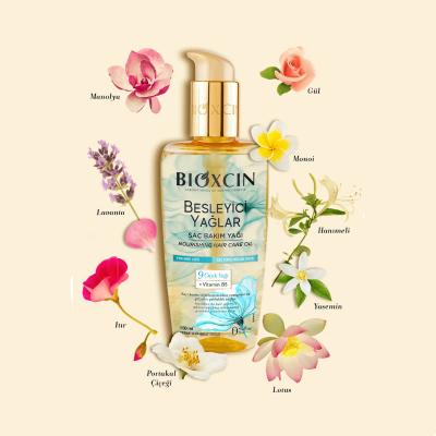 Huile capillaire aux 9 fleurs Bioxcin : Soin floral nourrissant pour cheveux secs et abîmés - Brillance, réparation, après-shampooing sans rinçage