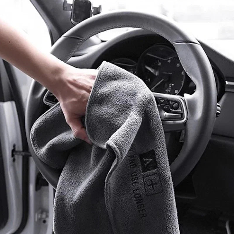 Color: Red, Specification: 8pcs - 5/1PC High-end Microfiber Car Washing Towel Auto Cleaning Drying Cloth Hemming Car Care Detailing Cloth Water Absorption Car Rag