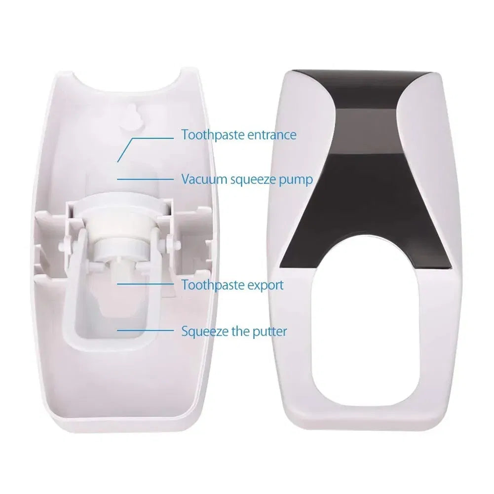 Color: green, Ships From: CHINA - Toothbrush Holder Automatic Toothpaste Dispenser Set Dustproof Sticky Suction Wall Mounted Toothpaste Squeezer Bathroom Holder