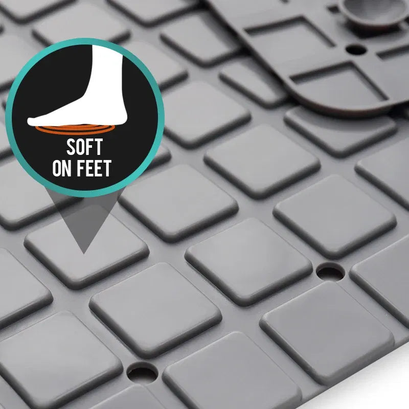 Color: Sky blue, Ships From: CHINA, Specification: 400MMx800MM - DEXI PVC Anti-skid Bath Mats Rectangle Soft Shower Bathroom Massage Mat Suction Cup Non-slip Bathtub Carpet