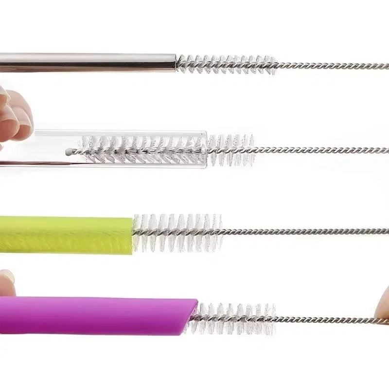Color: green, Ships From: CHINA - 2-10Pcs Drinking Straw Cleaning Brush Kit Straw Tube Pipe Cleaner Nylon Stainless Steel Long Handle Cleaning Brushes forStraws