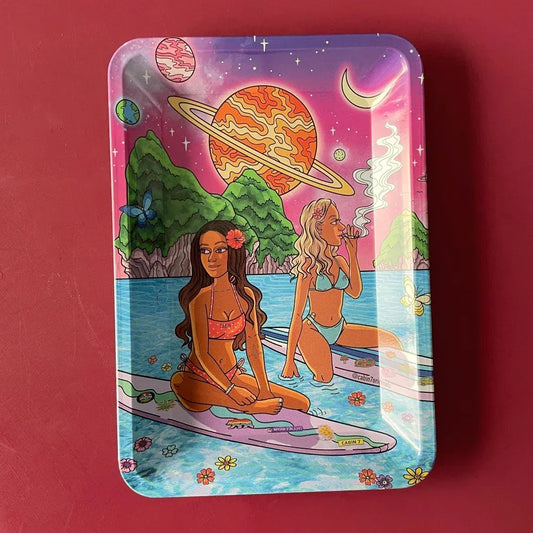 Color: Ivory - RAW Classic Rolling Tray Multi Designs Available