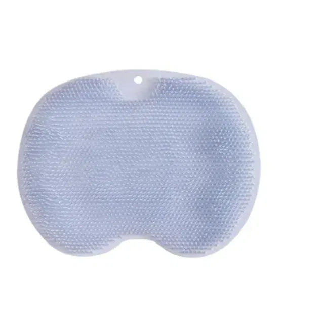Color: Blue - Non-slip Shower Mat Silicone Massage Wash Foot Pad Bath Massage Brush Pad Bathroom Rub Back Brush with Sucker Cleaning Tools