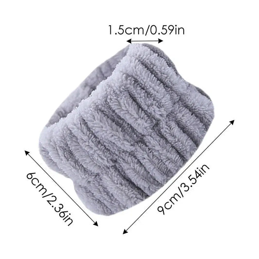 Color: GRAY, Ships From: CHINA - 2pc Wrist Washing Belt Soft Microfiber Towel Wristbands For Washing Face Water Absorption Washing Prevent Wetness Wrist Washband