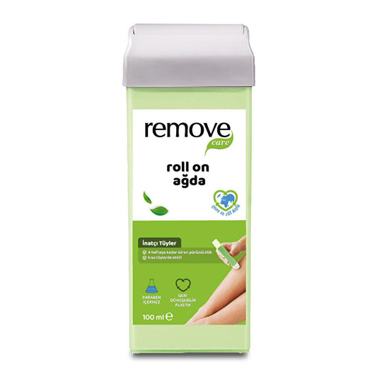 Cera depilatoria roll-on Remove Care: resina de pino natural para una depilación fácil en casa, sin parabenos, para brazos y piernas suaves