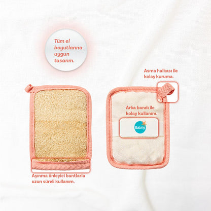 Balmy Nektari Soap-Filled Loofah Bath Sponge: Natural Exfoliating Loofah with Nectarine & Lemongrass - Deep Cleansing, Skin Renewal