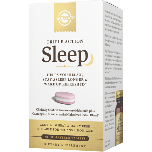 Solgar Triple Action Sleep 60 Tri-layered Tablets / 5 Oz Sleeping Aids Pasteur Pharmacy