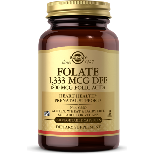 Solgar Folate 800 MCG Folic Acid 250 Tablets Vitamins & Supplements Pasteur Pharmacy