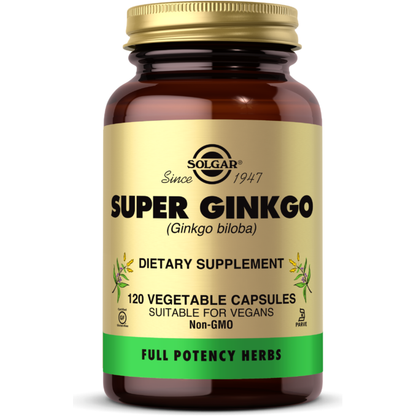 Solgar Super Ginkgo -- 120 Vegetable Capsules / 5 Oz Dietary Supplements Pasteur Pharmacy