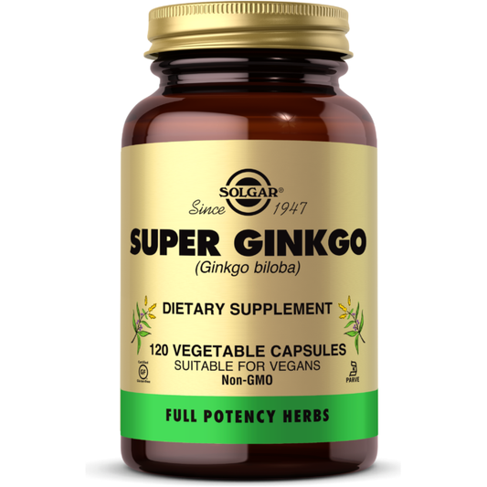 Solgar Super Ginkgo -- 120 Vegetable Capsules / 5 Oz Dietary Supplements Pasteur Pharmacy
