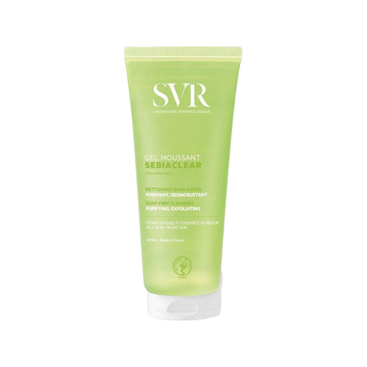 Limpiador facial SVR Sebiaclear: Lavado facial suave para piel grasa y con tendencia acneica | Limpieza profunda de poros, 200ml