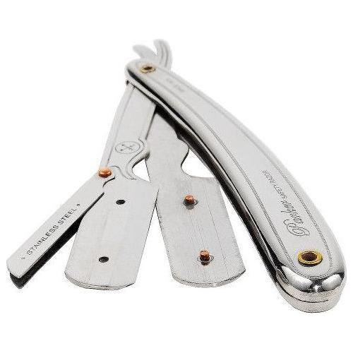 Parker SR1 31R Clip-Type Stainless Steel Handle Straight Barber Shavette Razor Shavette Razor Pasteur Pharmacy