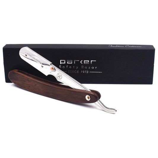 Parker SRDW Clip-Type Dark Sheesham Wood Handle Stainless Steel Straight Barber Shavette Razor Shavette Razor Pasteur Pharmacy