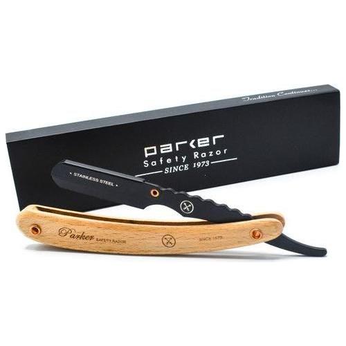Parker SRPBA Clip-Type Pine Wood Handle Stainless Steel Straight Barber Razor Barber Razor Pasteur Pharmacy