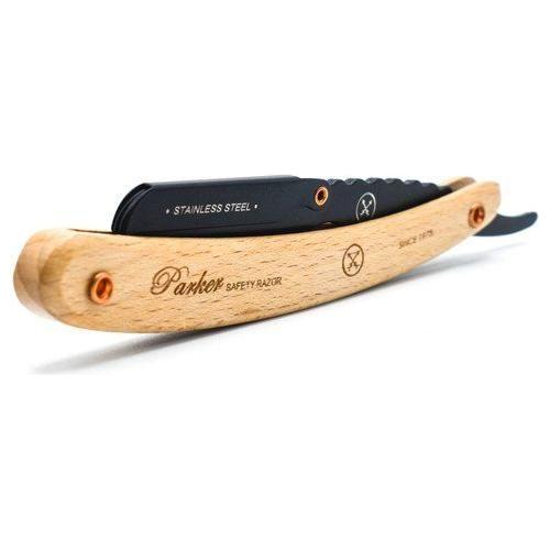 Parker SRPBA Clip-Type Pine Wood Handle Stainless Steel Straight Barber Razor Barber Razor Pasteur Pharmacy