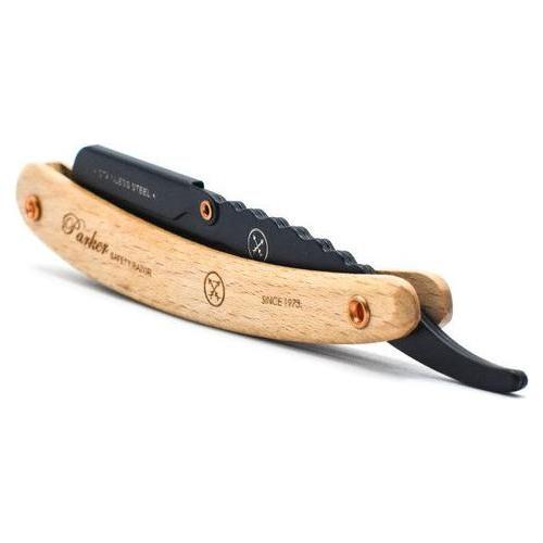 Parker SRPBA Clip-Type Pine Wood Handle Stainless Steel Straight Barber Razor Barber Razor Pasteur Pharmacy