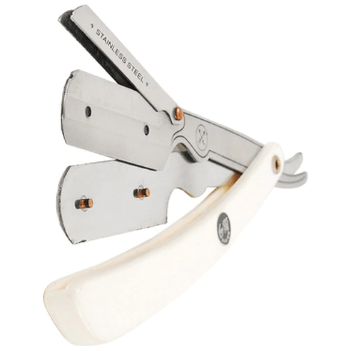 Parker SRW 34R White Resin Handle Straight Razor Razor Pasteur Pharmacy