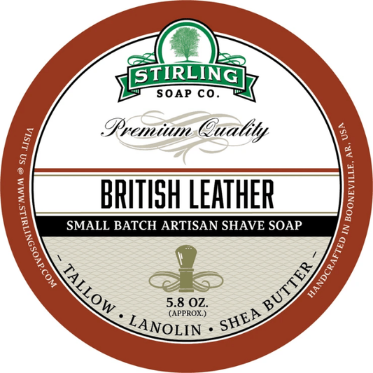 Stirling Soap Co. British Leather Shaving Collection Shaving Set Pasteur Pharmacy Shaving Soap 5.8oz