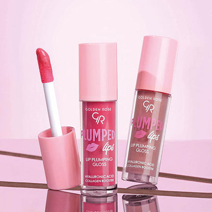Brillo de labios voluminizador Golden Rose N.º 206: Hidratante, no pegajoso, da volumen a los labios con ácido hialurónico y aceite de jengibre