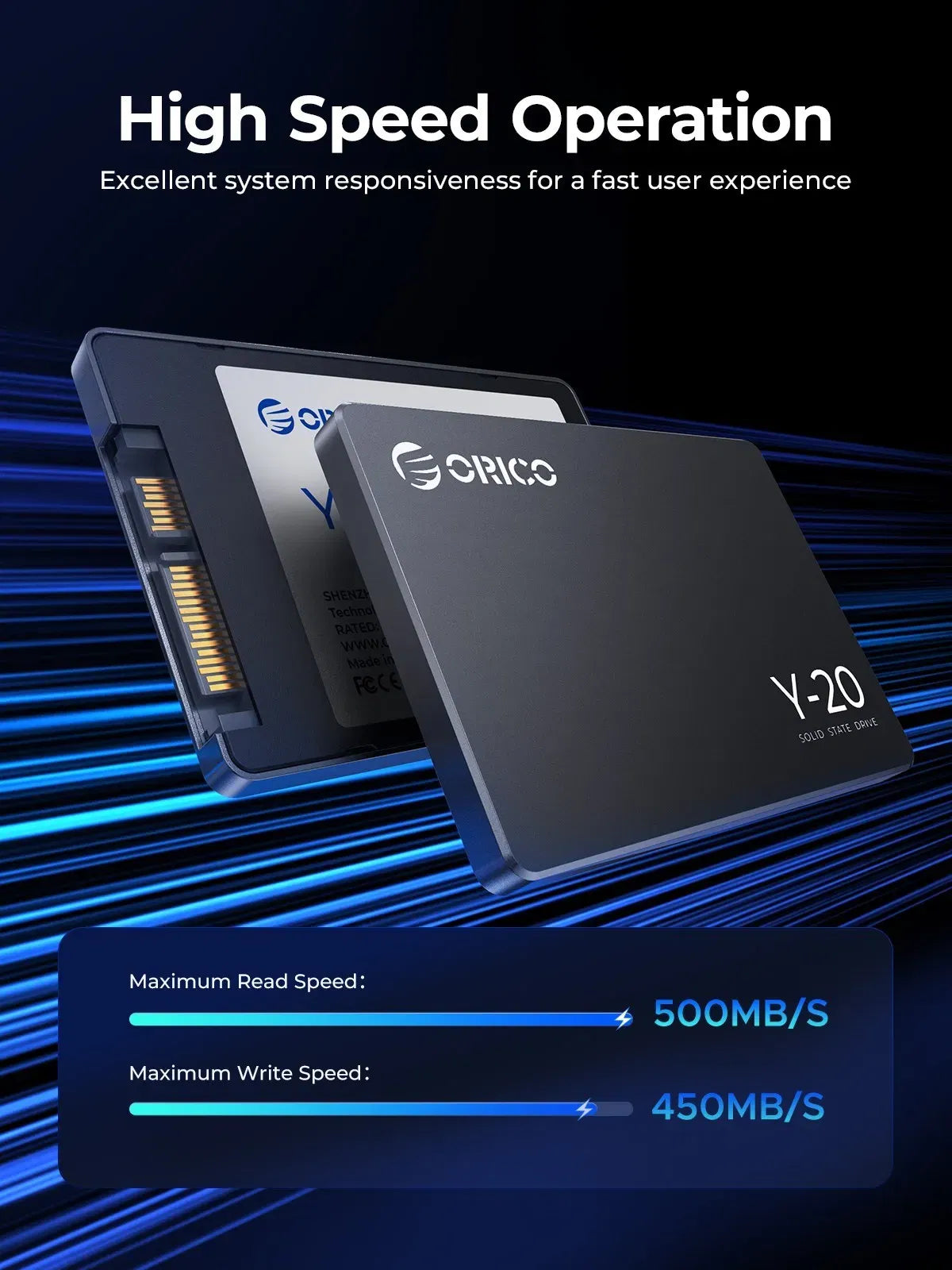 SSD Capacity: 90GB, Ships From: CHINA - ORICO Y20 2.5'' SATA SSD 128GB 256B 512GB 2.5 Inch SATA3.0 Internal Solid State Hard Drive Design for DIY User