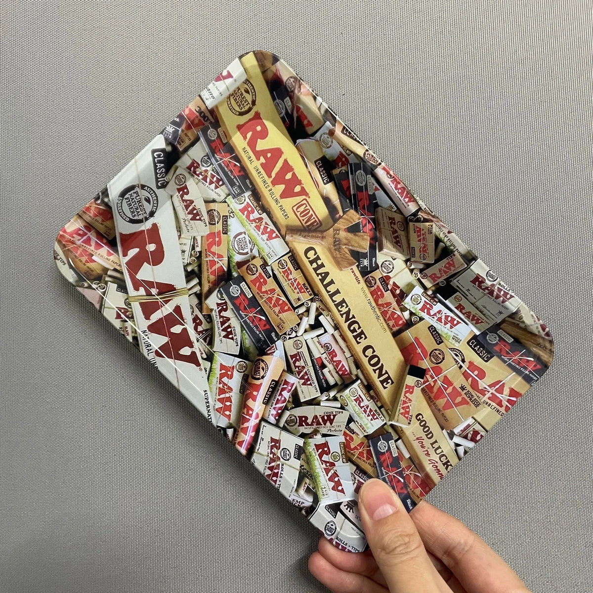 Color: Dark Grey - RAW Classic Rolling Tray Multi Designs Available