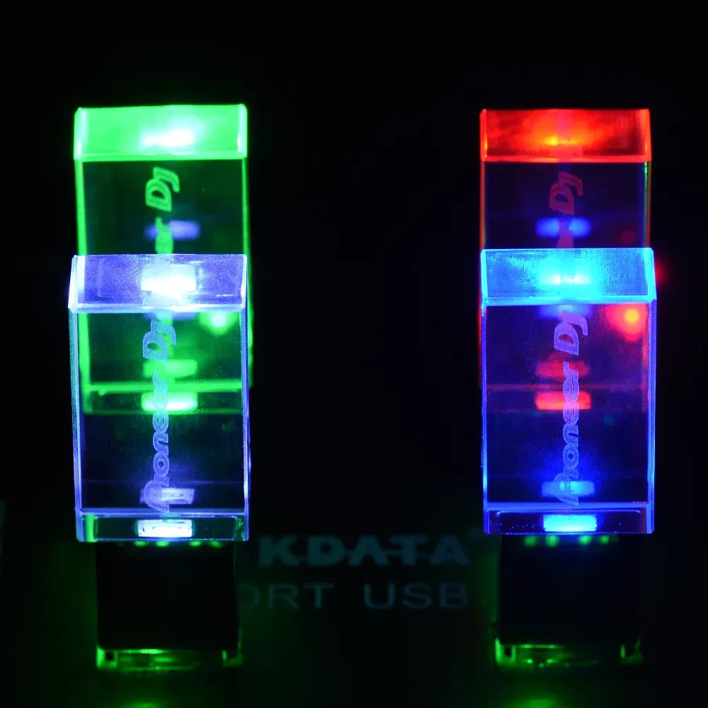 Color: green, Capacity: 128 GB - JASTER Pioneer DJ Crystal USB Flash Drive 128GB High Speed Memory Stick 64GB Silver Lid Pendrive 32GB Real Capacity U Disk 16GB