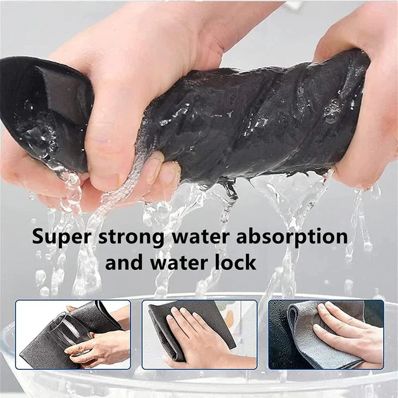 Color: WHITE, Specification: 3pcs, Ships From: CHINA - New Thickened Magic Cleaning Cloth Microfiber Glass Clean Towel Reusable Washable Lint-free Cleaning Rags for Kitchen Glass Car