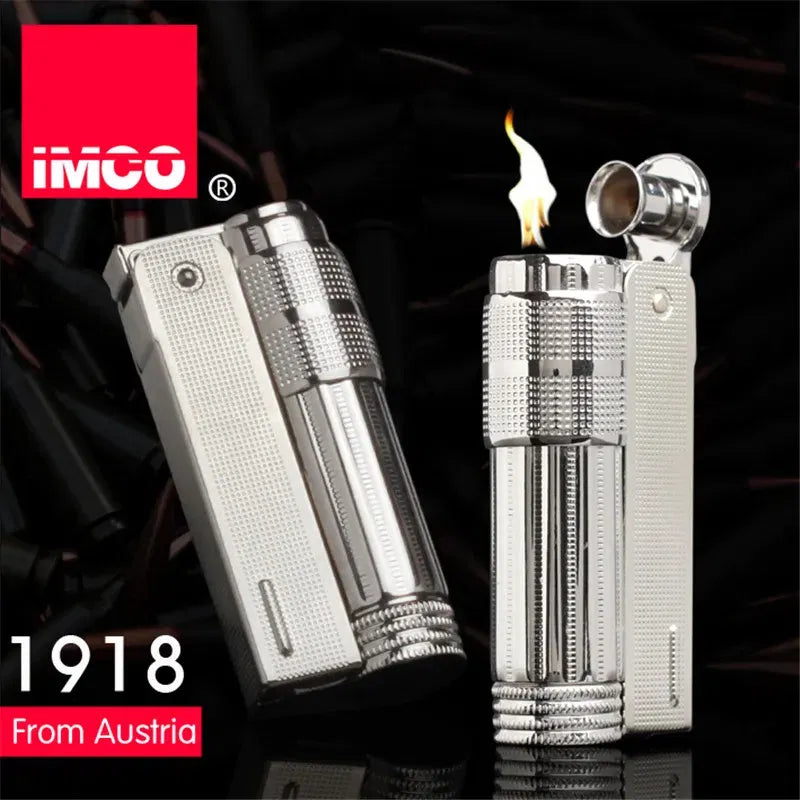 Color: PURPLE - Original IMCO Lighter Old Gasoline Flint Lighter Windproof Stainless Steel Cigarette Petrol Oil Lighter Inflated Gadgets Man