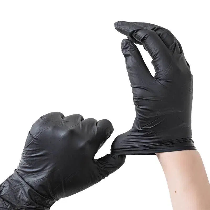 Color: black, Size: S - 20/50/100PCS Disposable Black Nitrile Gloves for Household Use Latex Free Powder Free Cleaning Gloves Tattoo  Hairdressing Tools
