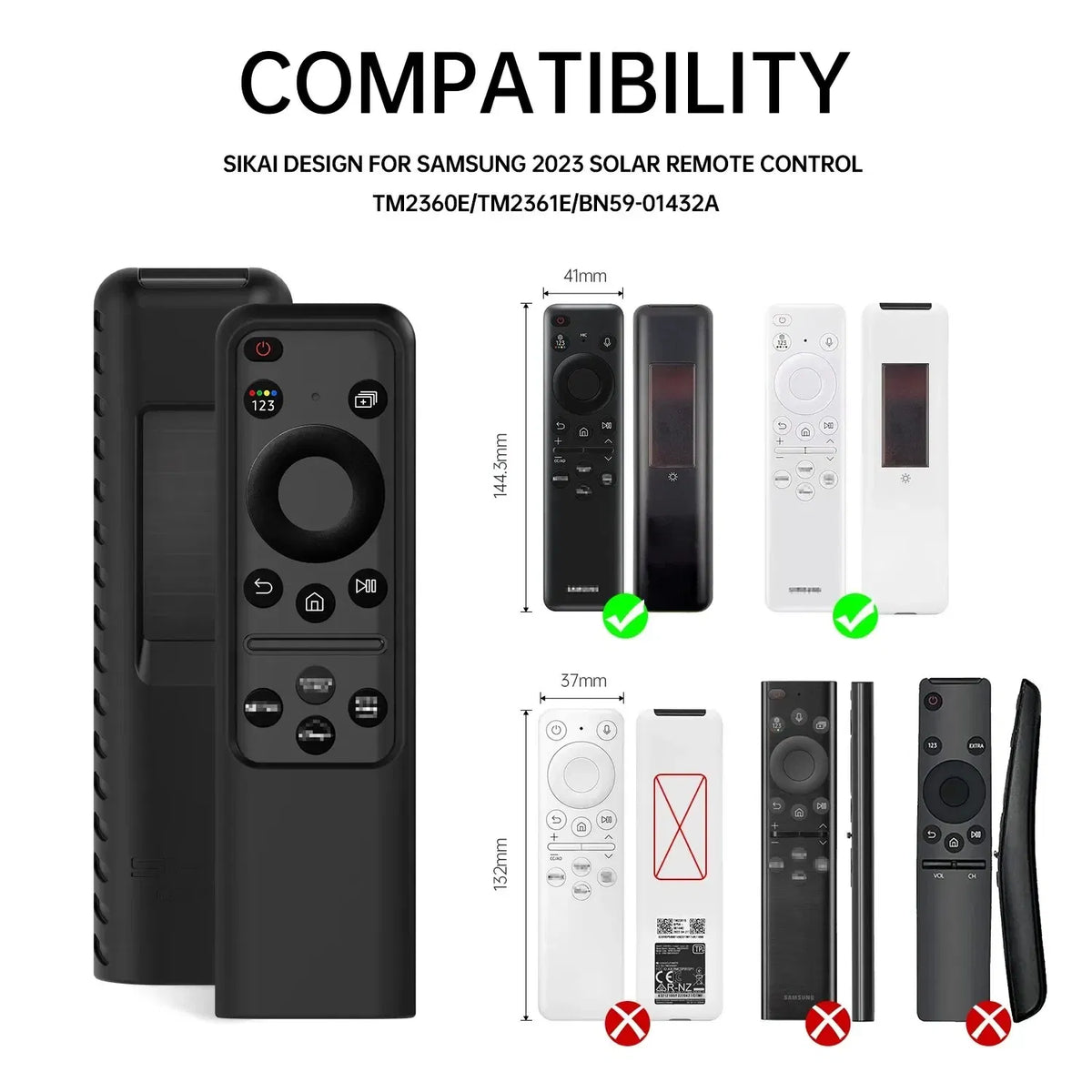 Color: Orange - Silicone Remote Cover for Samsung 2023 TM2360E BN59 01432A TM2361E BN59 01455E Samsung Smart TV Remote Anit Lost with Lanyard