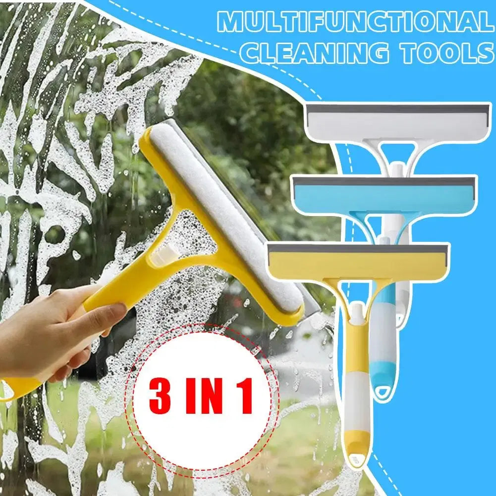 Color: Army Green, Ships From: CHINA - 3 In 1 Glass Cleaning With Spray Bottle Wipe Shower Tool Multi-Purpose Screen Windshield Door Cleaner Car Clean Window Clea X0A4