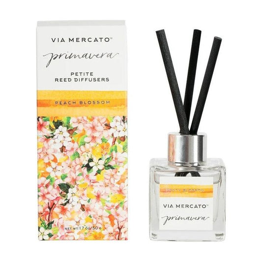 Via Mercato Primavera Peach Blossom Petite Reed Diffusers 1.7oz Pasteur Pharmacy