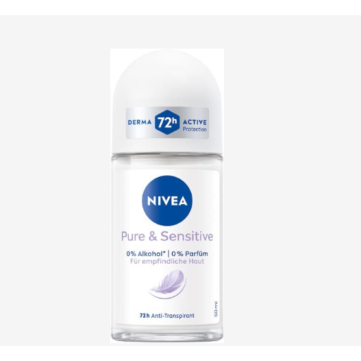 Nivea Pure & Sensitive 47H Anti-Transpirant 50 ml Anti-Perspirant Pasteur Pharmacy