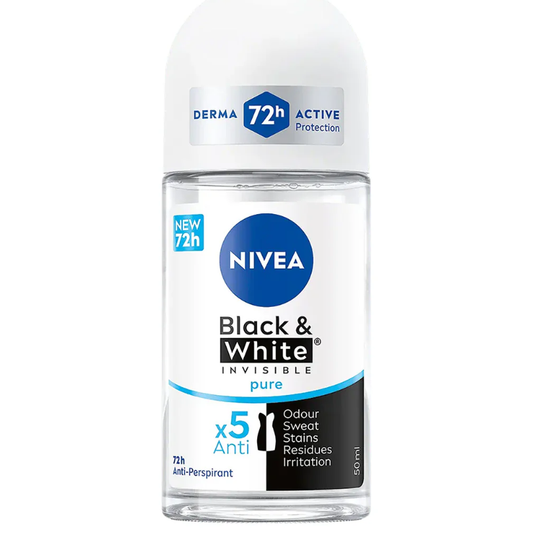 Nivea Black & White Invisible pure Antiperspirant 72 H, 50ml Deodorant Pasteur Pharmacy