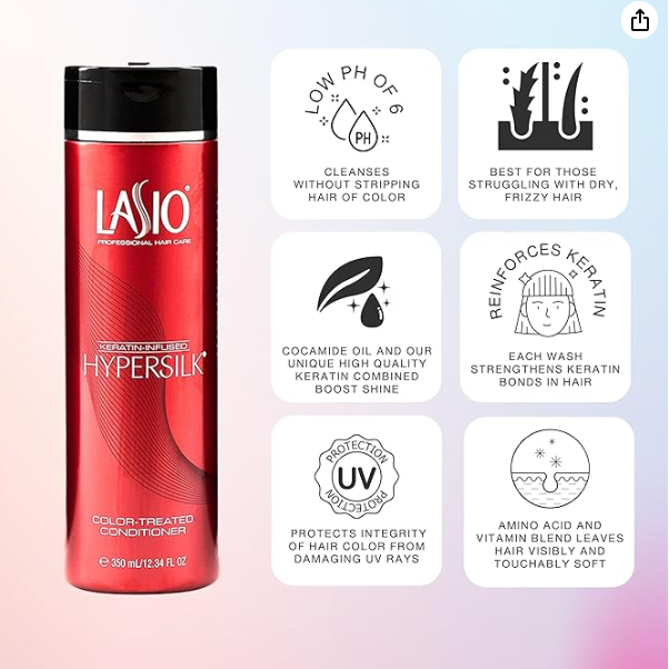 Lasio Keratin-Infused Hypersilk Color Treated Conditioner 12.34 Oz Conditioner Pasteur Pharmacy