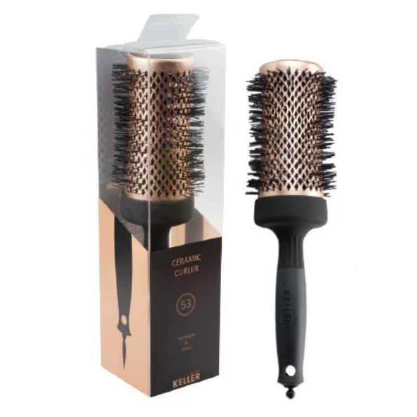 Keller Copper-Line 53mm Tourmalin & Ionic 53mm Ceramic Curler Hairbrush Pasteur Pharmacy